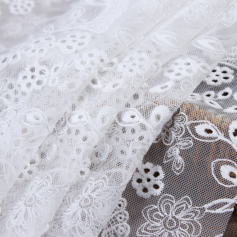 Embroidered Lace Embroidered Fabric 3D Polyester for Apparel Wholesale 6